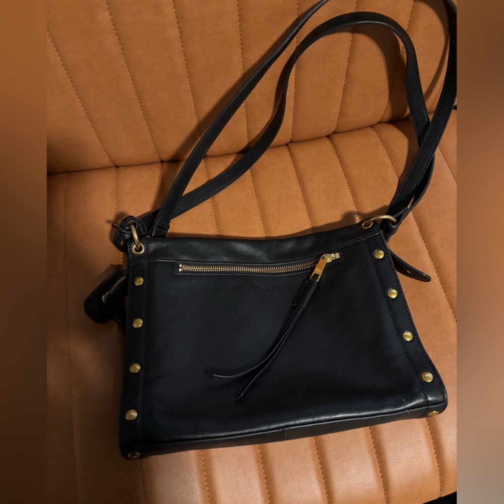 Fossil Black Leather Crossbody Bag